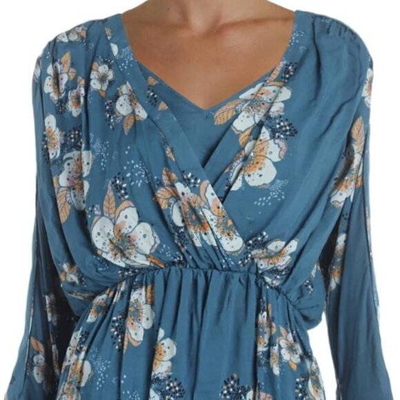 Free People Tuscan Dreams Tunic Top Turquoise Pink White Medium πΈ - Picture 8 of 16